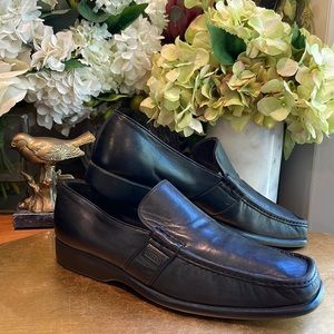 Bally Arcon Slip-On Black Lambskin Leather Loafers